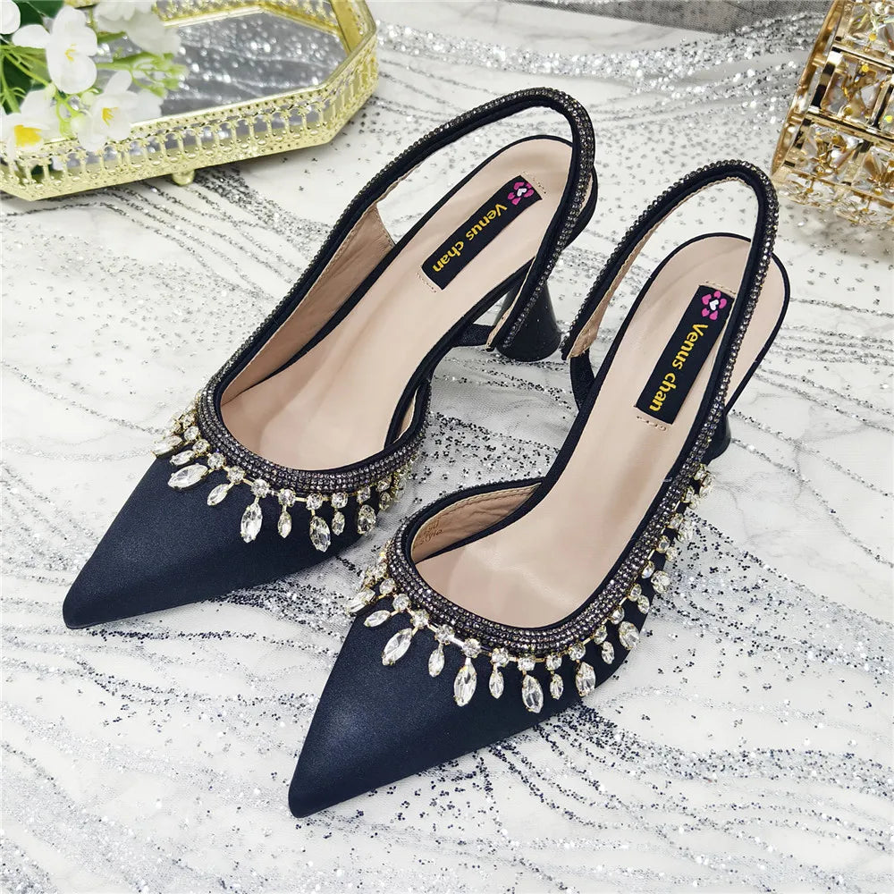 Large Size Women's Wedding Shoes Italian Elegant Women's Party Shoes Solid Color High Heels Women's Formal Shoes