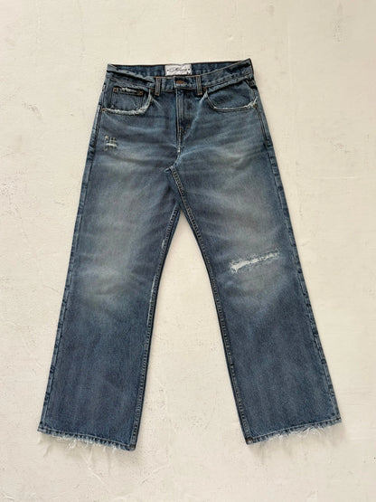 Y2K Vintage Baggy Jeans Men Harajuku Streetwear Wide Leg Denim Pants American Style Distressed Rough Edges Unisex Ripped Jeans