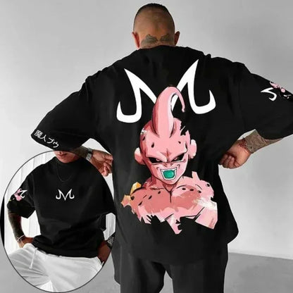 Anime Printed Men's T-Shirt Majin Buu Boys Children Harajuku Short Sleeve Kids Goku T-shirt Summer Clothing