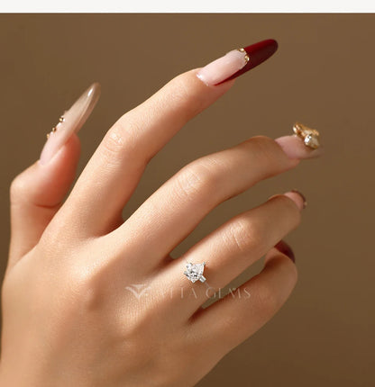 0.8CT DVVS1 Moissanite Rings for Women 925 Sterling Silver Creative Transparent Fishing Line Ring Handmade Jewelry Gift
