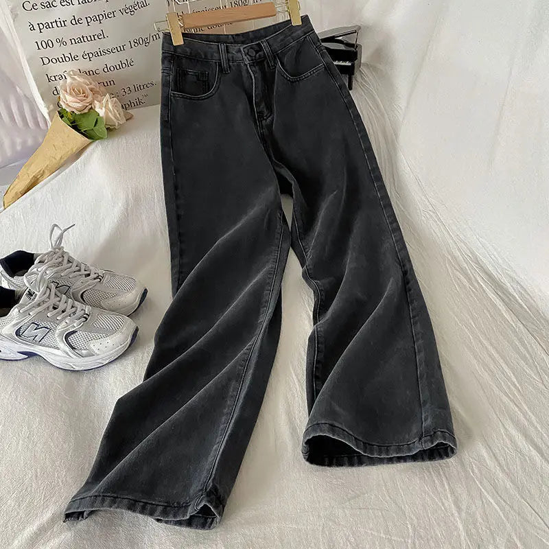 Vintage High-waisted Loose-fit Slimming Straight-leg Jeans