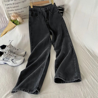 Vintage High-waisted Loose-fit Slimming Straight-leg Jeans
