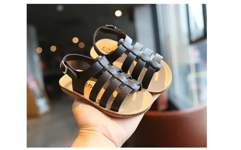 1-6 Years Children Summer Outdoor Beach Shoes Girls Princess Knitted Open Toed Sandals Gold, Silver, Black
