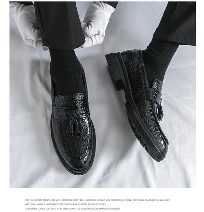 Formal Shoes For Men Fashion Casual Leather Loafers Male Slip On Business Leather Shoes Men's Dress Shoes Party Office Loafers