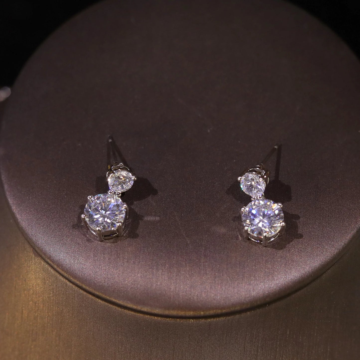 High Quality Cubic Zirconia Bridal Wedding Jewelry Water Drop Pedant Necklace 2PCS Set Lady Party Accessories X0654