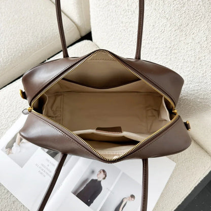 Genuine Leather Fashion Women Shoudler Black Bags Luxury Desiger Ladies Crossbody Cowhide Brown Large Bag Female Handbags Coffe