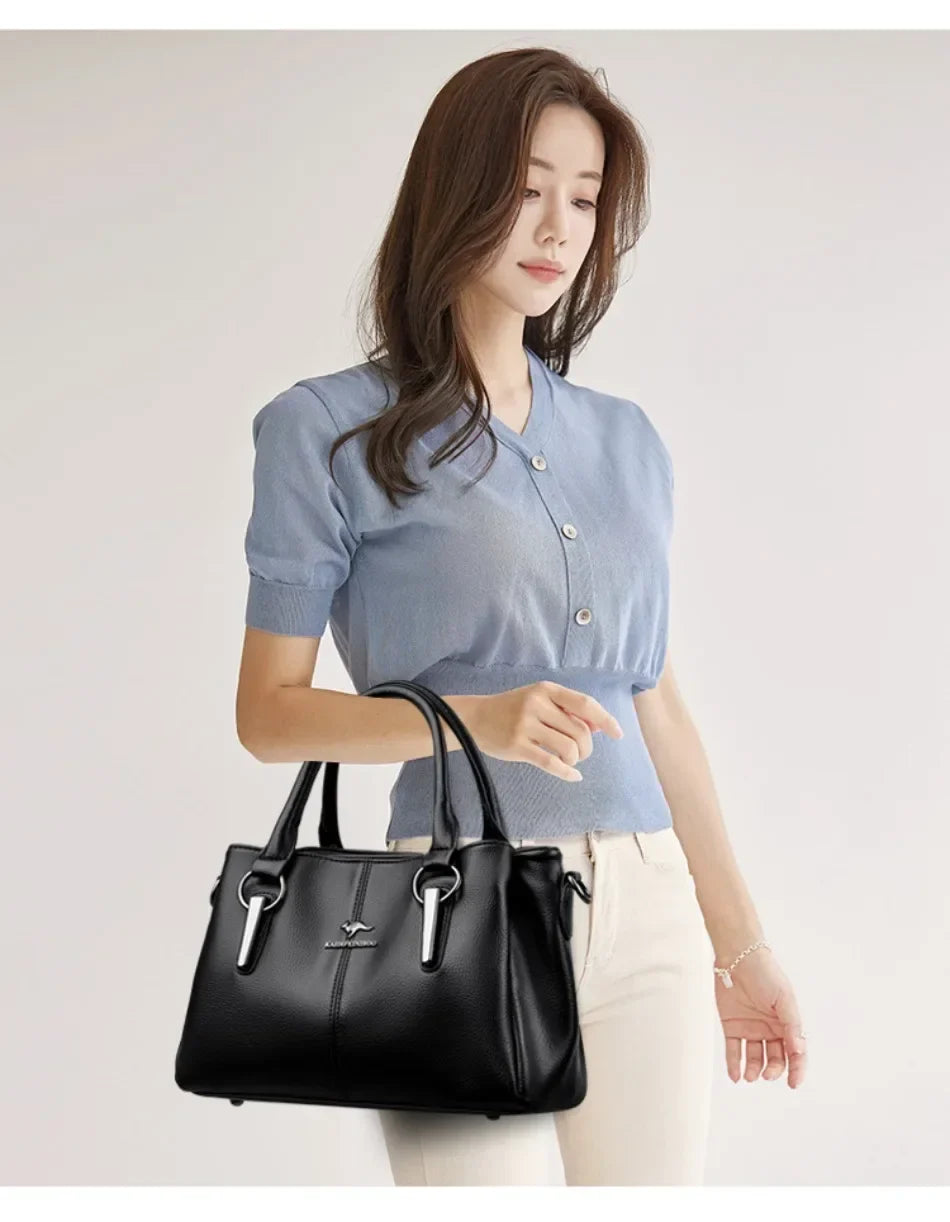 Genuine Fashion 3 Layers Luxury Handbags Women Bags Designer HIgh Quality Leather Crossbody Bags for Women 2024 Shoulder Bag