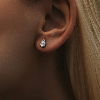 D Color Heart Pear Square Moissanite Stud Earrings 925 Sterling Silver Lab Diamond Earrings For Women Wedding Jewelry