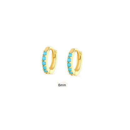 6/7/8/9 MM Cartilage Circle Earrings 925 Sterling Silver Bling CZ Huggie Hoop Earring for Women Piercing Buckle Wedding Jewelry