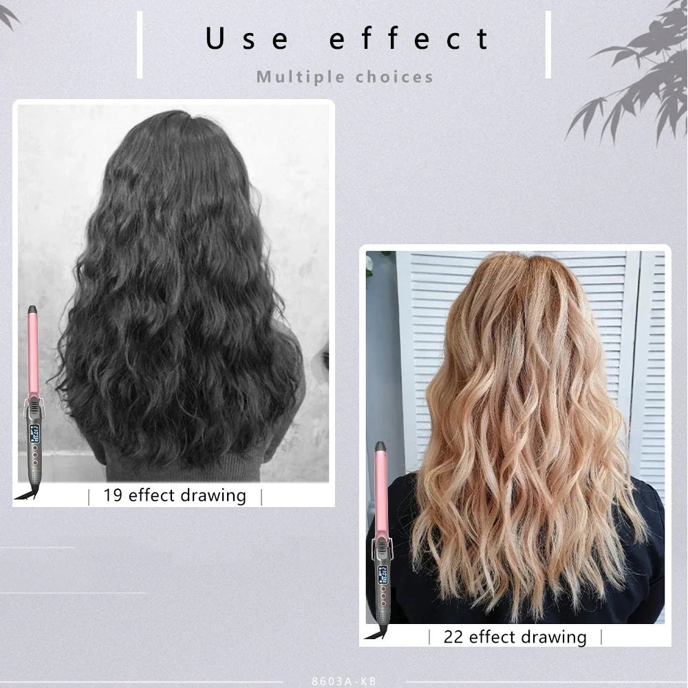 1pcs 19/25/32/38 MM Professional Hair Curler Wave Ceramic Coated Plate PTC Heater LCD Display Curling iron