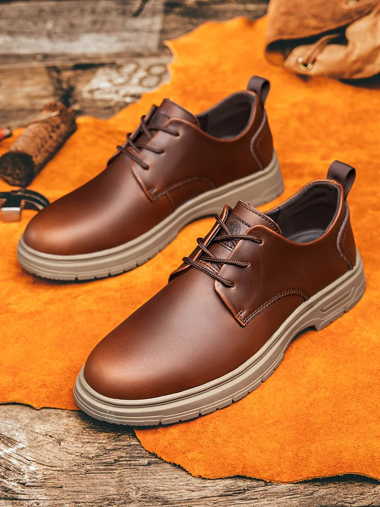 Handmade Men's Business Casual Shoes Comfortable Classic Lace-Up Work Shoes Fashionable Wedding Men's Footwear