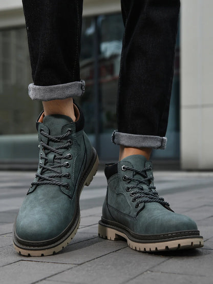 Handmade Men Boots Ankle Winter Leather Shoes Autumn Outdoor Hiking Boots Sneakers Hombres Botas High Top Footwear Anti Slip