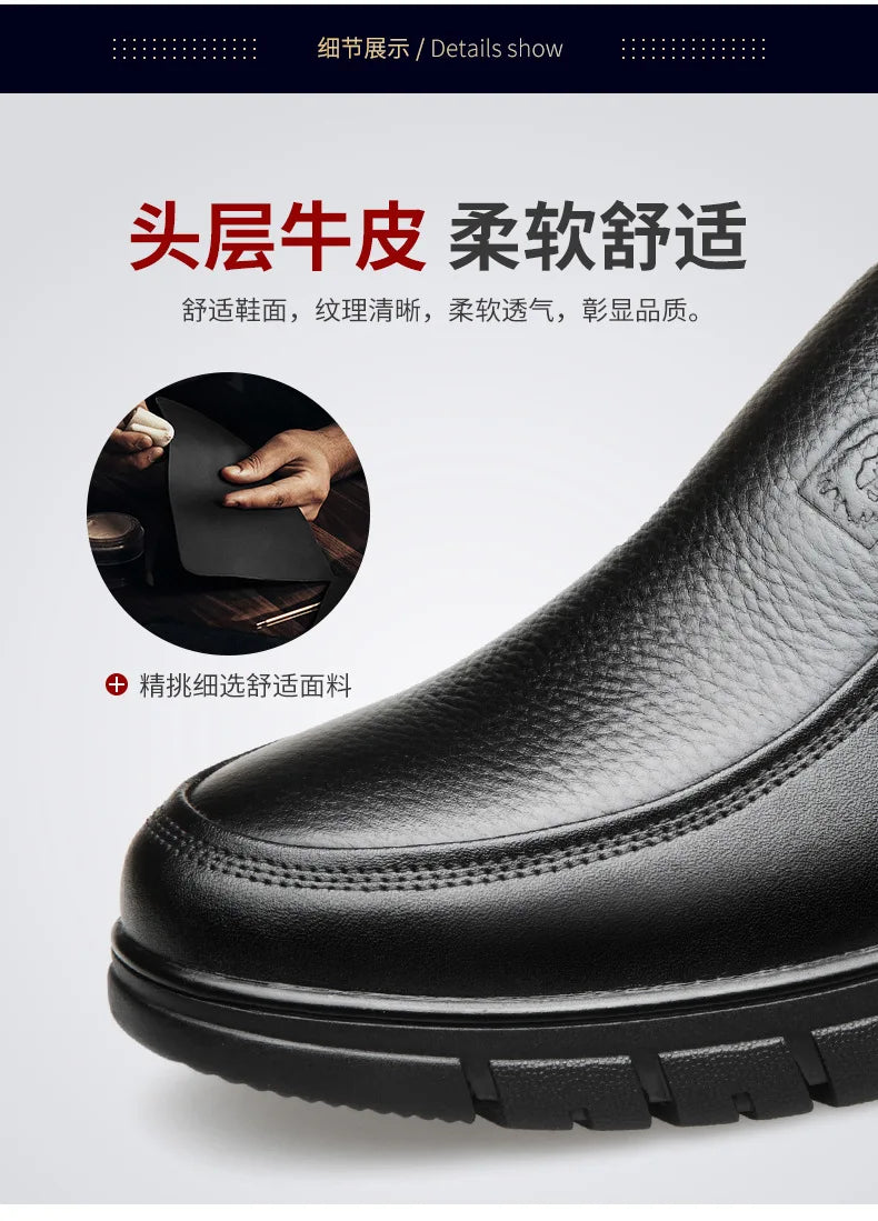 Handmade Shoes Genuine Leather Casual Shoes For Men Flat Platform Walking Shoes Outdoor Footwear Loafers Breathable Sneakers