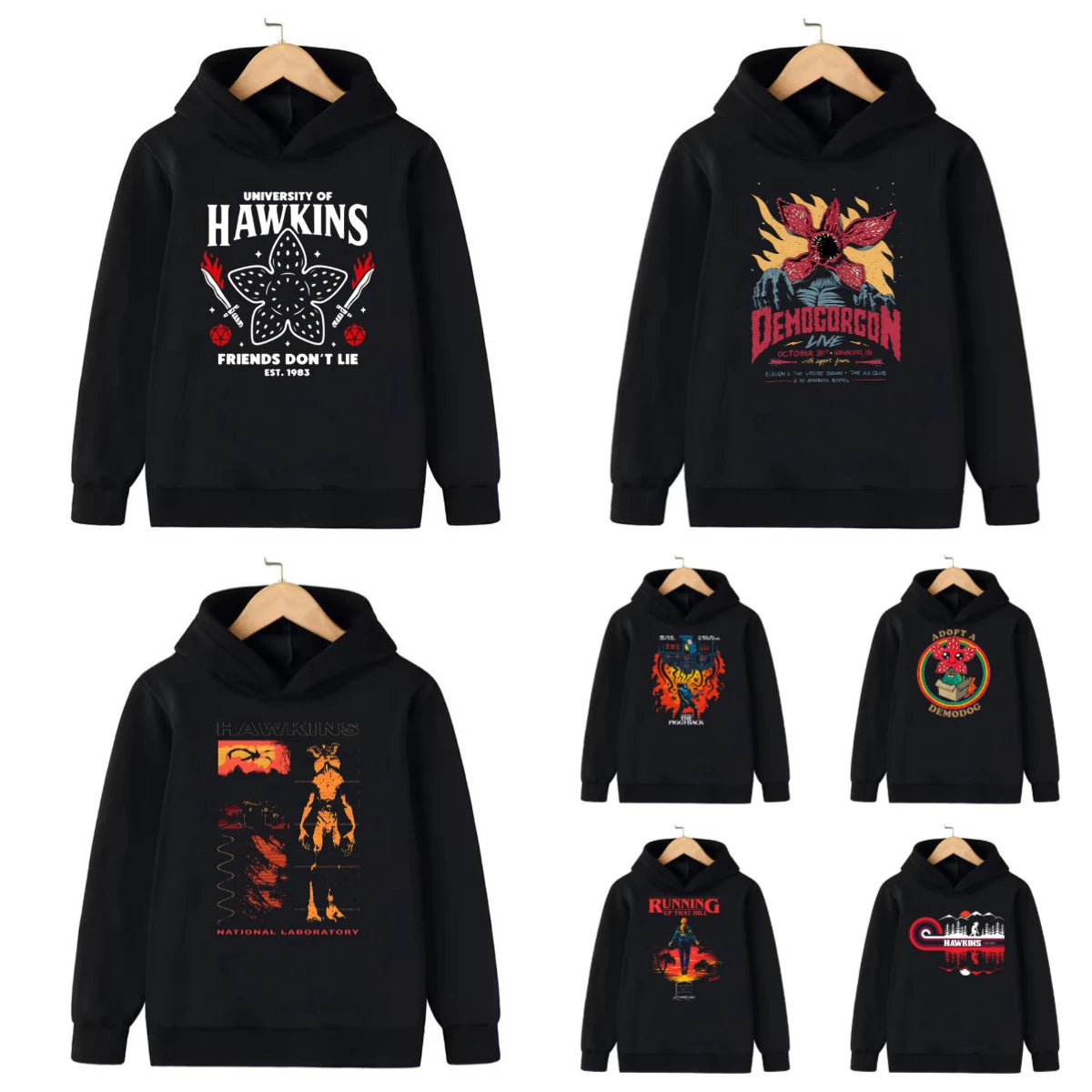 Hoodies Kids Cartoon Anime Print Clothes Streetwear Basic Boys Tops Children Sweatshirts