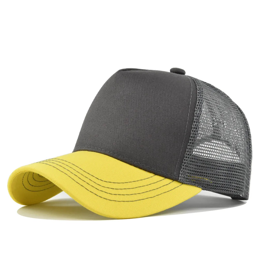 Fashion SunHat Outdoors Trucker Hat Cotton Mesh BreathableBaseball Cap Women Men Summer Sunshade MeshCap Truck Hat Cap Wholesale