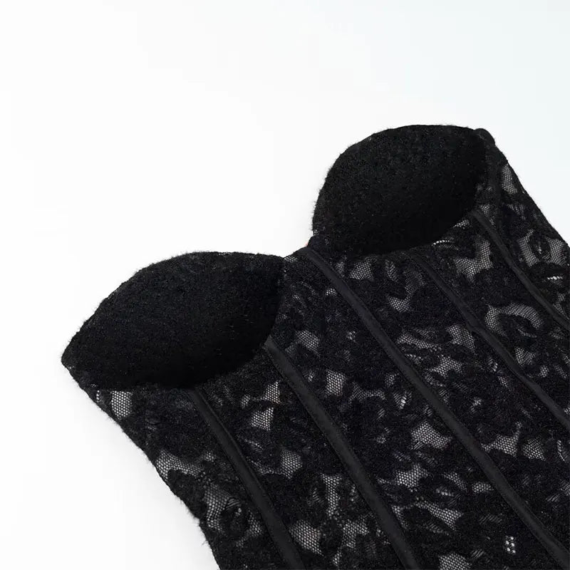 2026 Sexy Chic Black Lace Party Tops Strapless vest Short Evening Club Corset Tops Fashion Y2K Girl Streetwear Tops