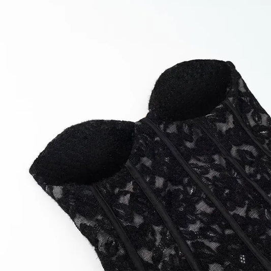 2026 Sexy Chic Black Lace Party Tops Strapless vest Short Evening Club Corset Tops Fashion Y2K Girl Streetwear Tops