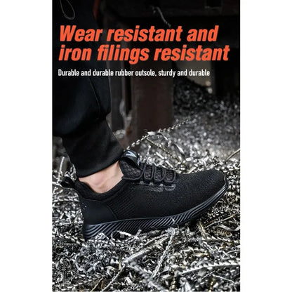 Men's Anti Smashing and Anti Stabbing Lightweight  Comfortable, Breathable  Protective and Safety Shoes