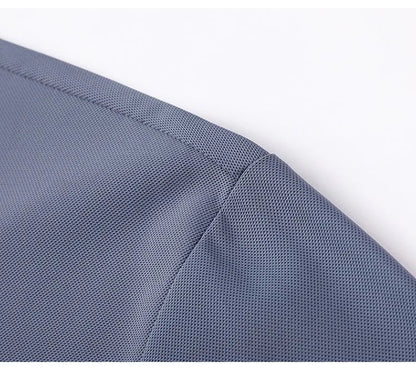 High quality wrinkle resistant ice silk short sleeve t-shirt men's summer Lapel loose casual solid color top high-end polo men
