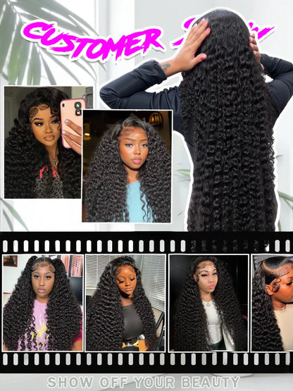 Hd 250 % Loose Deep Wave 30 38 40 Inch 13x6 HD Lace Frontal Human Hair Wigs Brazilian PrePlucke Water Curly 13x4 Lace Front Wig