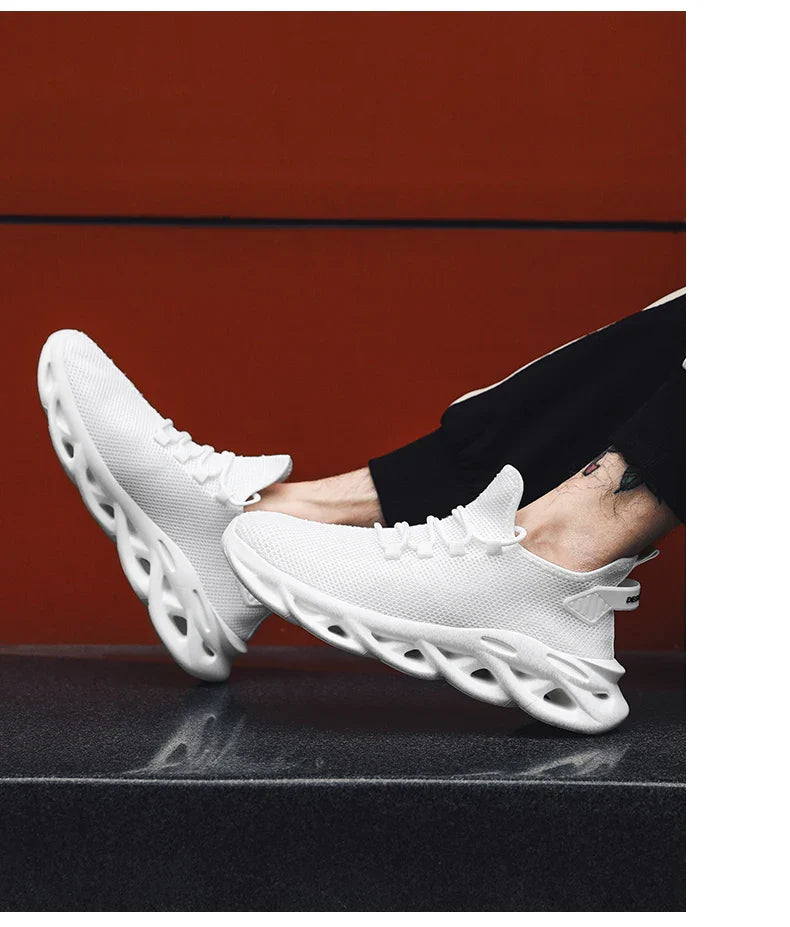 Summer Men Casual Sports Running Shoes Breathable Lightweight Sneakers Outdoor Mesh Black Athletic Jogging Tennis Walking Shoe