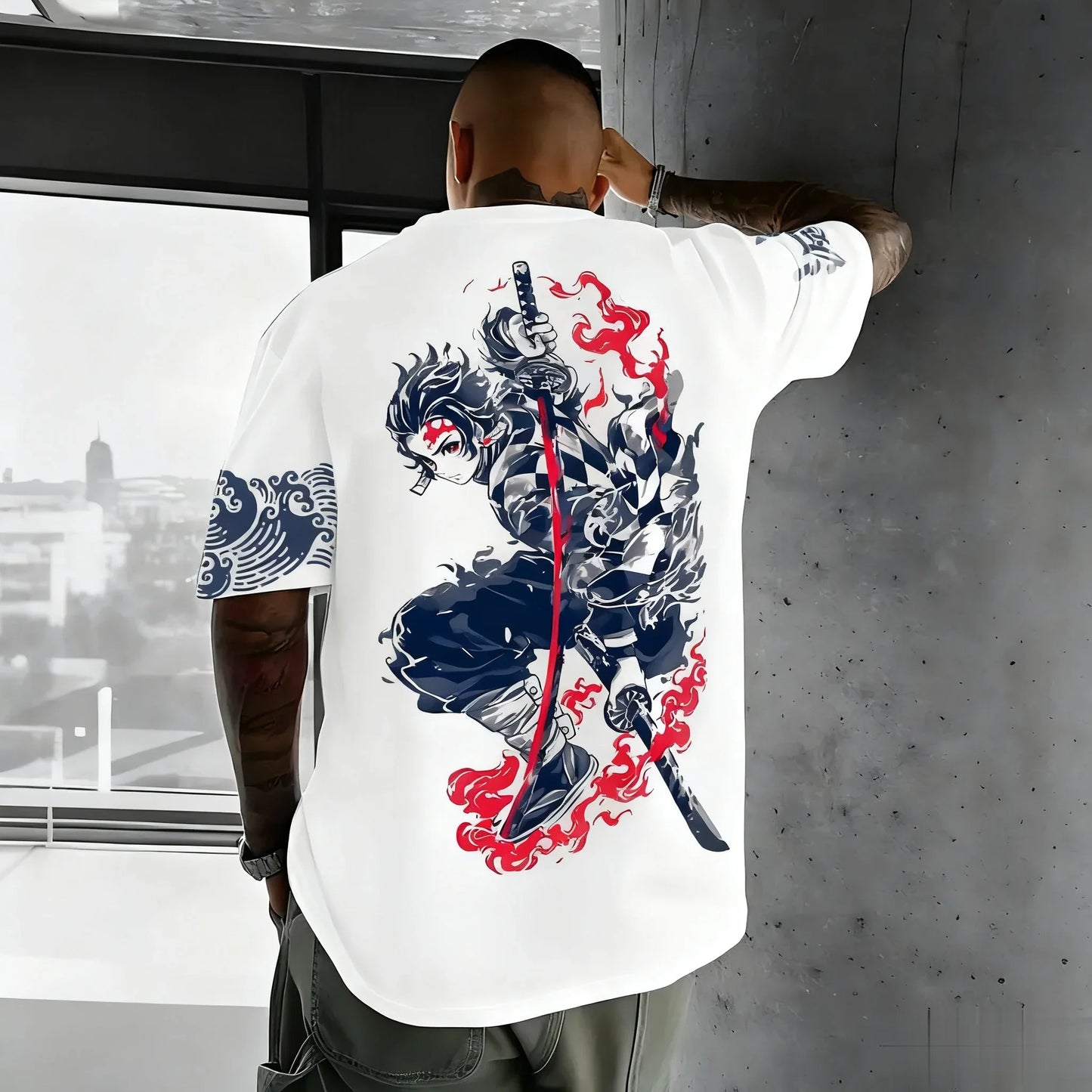 Camiseta Demon Slayer Anime Manga Curta Masculina Feminina Algodão Streetwear Casual Tops Verão Oversized Fashion Y2k Unissex