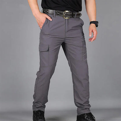 Summer Quick Dry Pants Men Tactical Cargo Trousers Outdoor Work Waterproof Cargo Trousers Multi-pocket Wear-Resistant Train Pant
