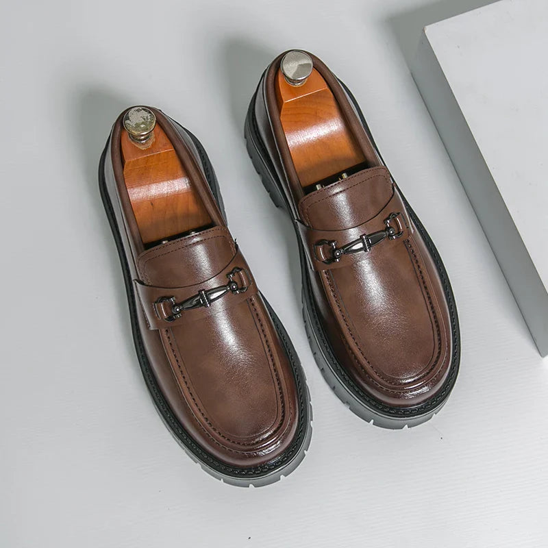 Trend Platform Casual Business Leather Shoes Men Formal Office Social Leather Loafers Male Derby Shoes Men's Dress Shoes