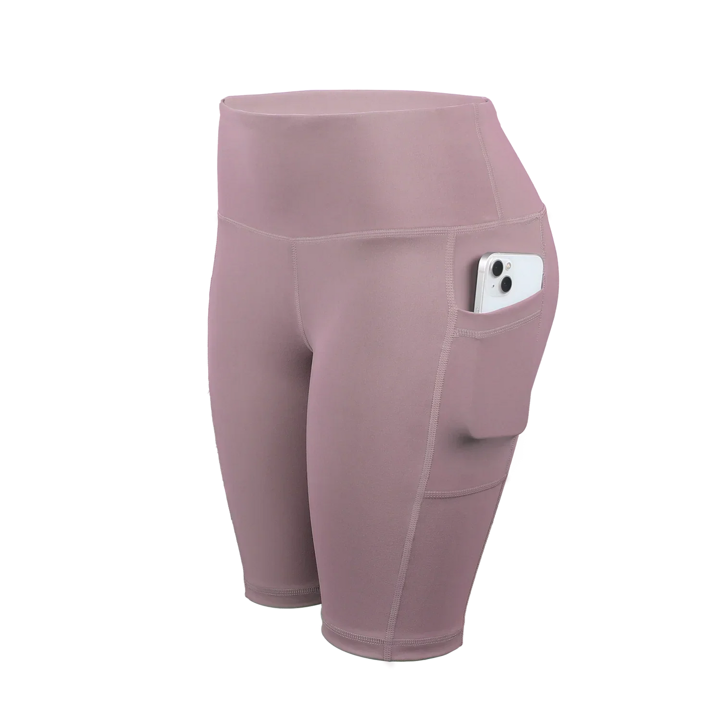 Women Solid Yoga Shorts with 3 Pockets High Waist Butt Lifting Workout Tights Gym Elastic Cycling Shorts Activewear