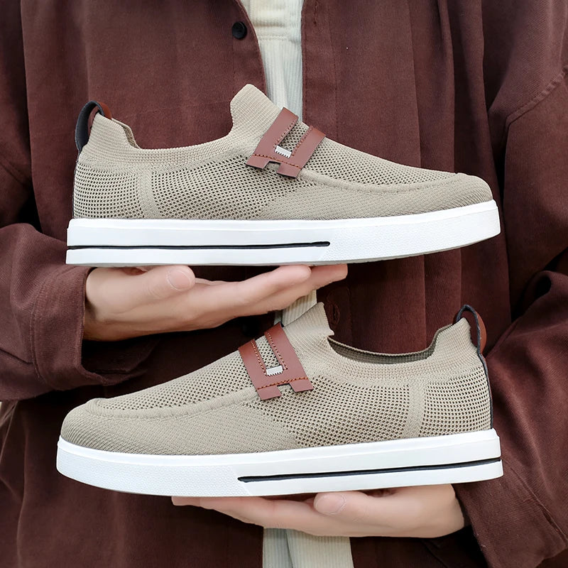 New Fashion Men Casual Shoes Lightweight Breathable Outdoor Walking Sports Shoes Driving Shoes Men Flat Canvas Shoes Large Size
