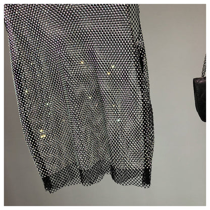 Crystal Beading Shiny Tanks Party Club Sexy Hollow Out Diamonds Stamping Camis Winky Sleeveless Vest