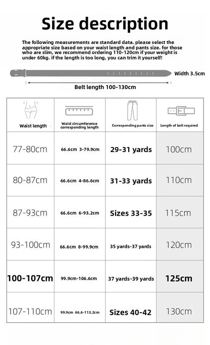 Cowhide and leather men's belt, fashionable casual luxury brand jeans belt, multifunctional design men's belt