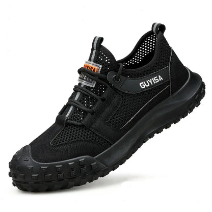 Mens Fashion Breathable Steel Toe Cap Working Shoes Summer Worker Safety Sneakers Brand Designer Security Boots Protect Footwear
