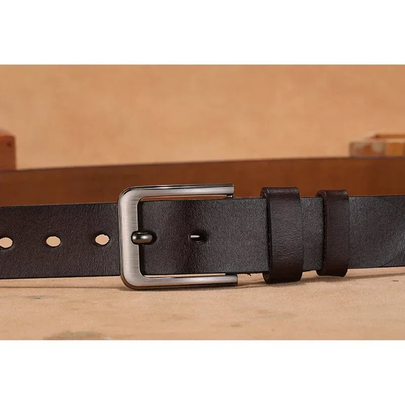 Men Genuine Leather Belts High Quality Pin Buckle Waist Straps Belt  for Men LONG Large 110 120 130 140 150 160 170cm Plus Size