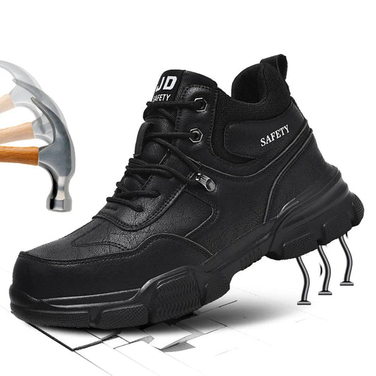 Man Safety Shoes Puncture-Proof Work Sneaker Waterproof Work Shoes Steel Toe Shoes Safety Boots Indestructible Shoes Lightweight