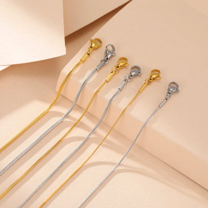 Stainless Steel Gold Color Round Snake Chain Necklace Women Men Long Neck Chains Trendy Punk Jewelry Gift Wholesale