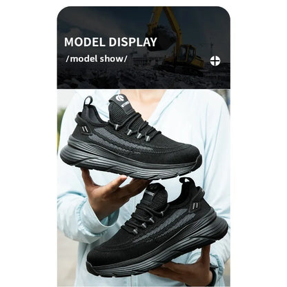 Men's Summer Labor Protection Shoes Insulated Anti-Smashing Anti-Piercing Steel Toe Caps Safety Comfortable Work Footwear