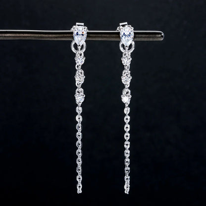 Pear Cut Moissanite Earrings for Women GRA Certified Diamond Pendant Tassel Earring Solid s925 Silver Dainty Ear Ring