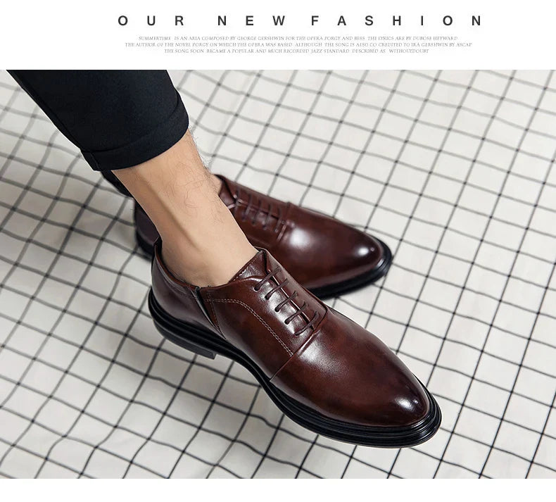 Men's Dress Shoes Classic Office Social Oxford Leather Shoes Men Trend Wedding Casual Business Shoes For Men Formal Leather Shoe