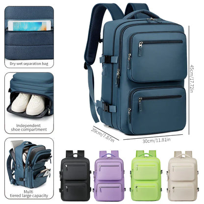 Large Travel Backpack for Women Men Cabin Bag Multifunctional Airplane Waterproof Backpack with USB Charging Anti-Theft Backpack