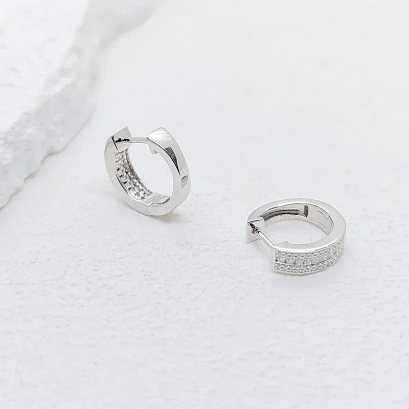 Hoops s925 Sterling Silver Full Real Moissanite Earrings Women Sparkling Dimoand Earring Jewelry Gift Certificate