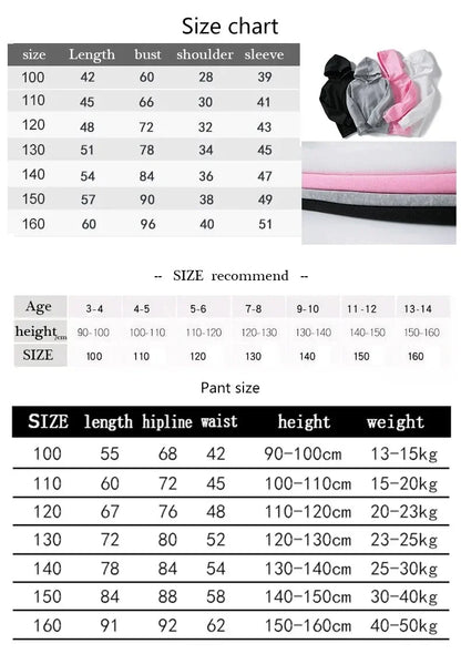 Leisure Letter Print 2pcs Hoodie+Pants Tracksuits 3-13 Years Boys Girls Spring Autumn Outfits Streetwears Children Clothes