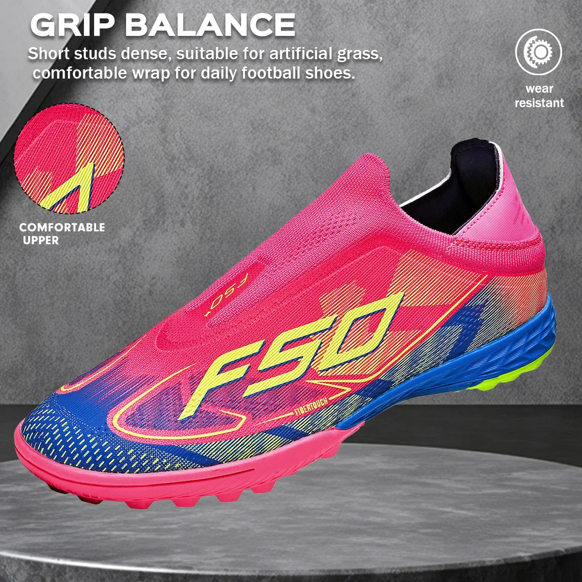 Professional TF Soccer Boots Unisex Youth Adult PU Fabric Upper Rubber Sole Non-slip Training Cleats