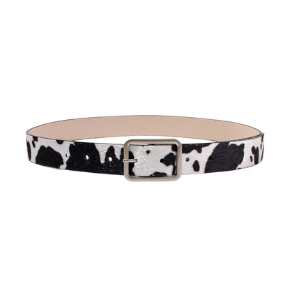 Japanese Style Square Buckle Women Belt with Shine Rhinestone PU Leather Gothic Waist Belts Leopard Punk Waistband