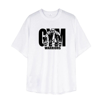 Oversized Loose Men's Casual Sport T-Shirt Gym Bodybuilding Fitness Short Sleeve Shirt Summer Mesh Quick Dry Breathable Clothing