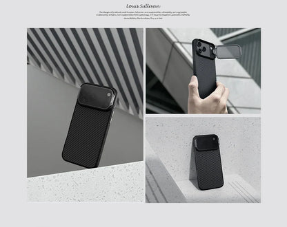 For iPhone 17 Pro Max / 17 Pro case CarboProp Fiber Magnetic Adapt Translucent Black Camera Cover Lens Back Cover Protection