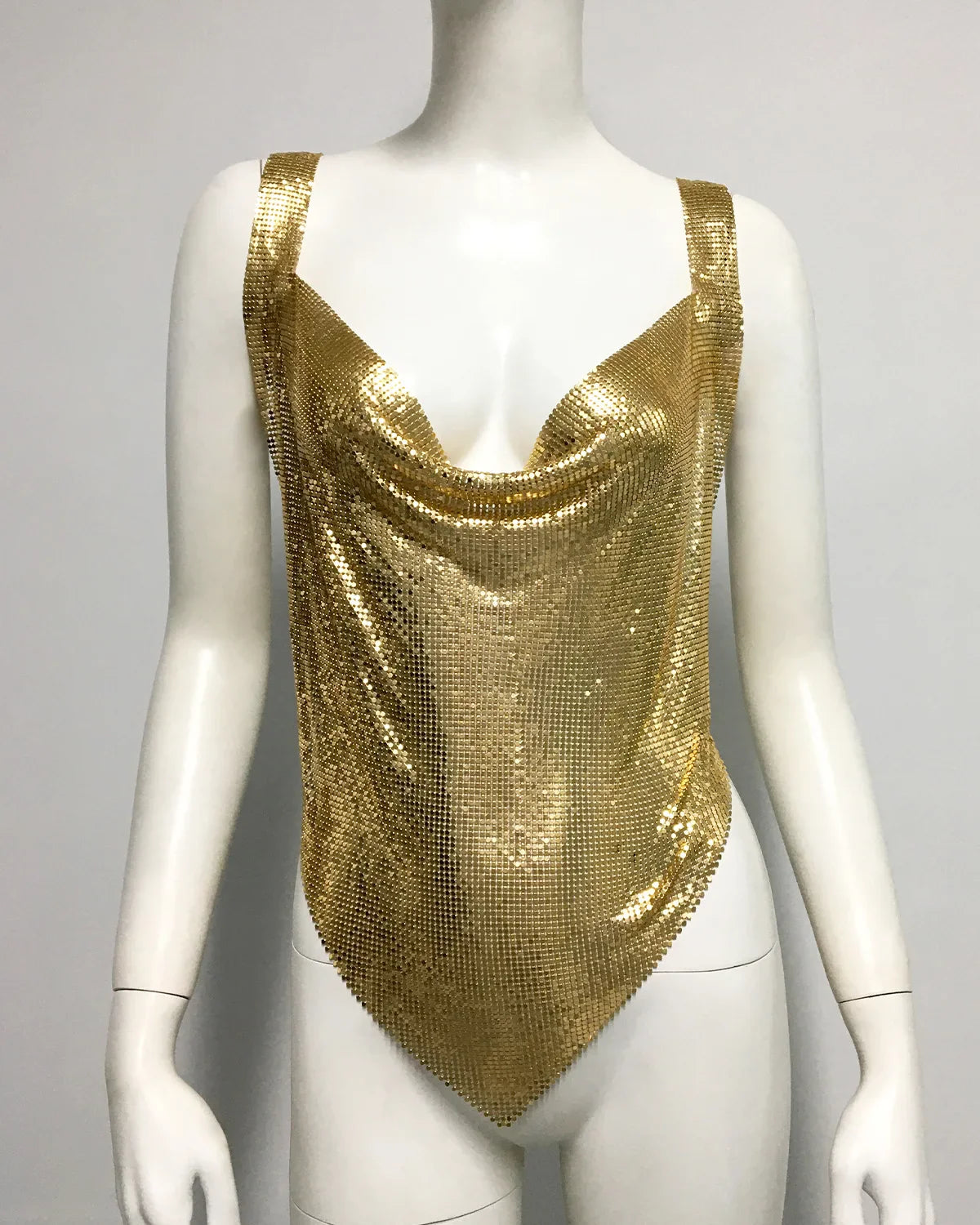 Shiny Metal Sequin Party Tank Top For Women Sexy Deep V Neck Backless Off The Shoulder Camisole Rave Nightclub Crop Top 2024 New