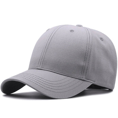 Hard Cotton Big Size Baseball Hat Woman Solid Color Sun Cap Hiphop Man Plus Size