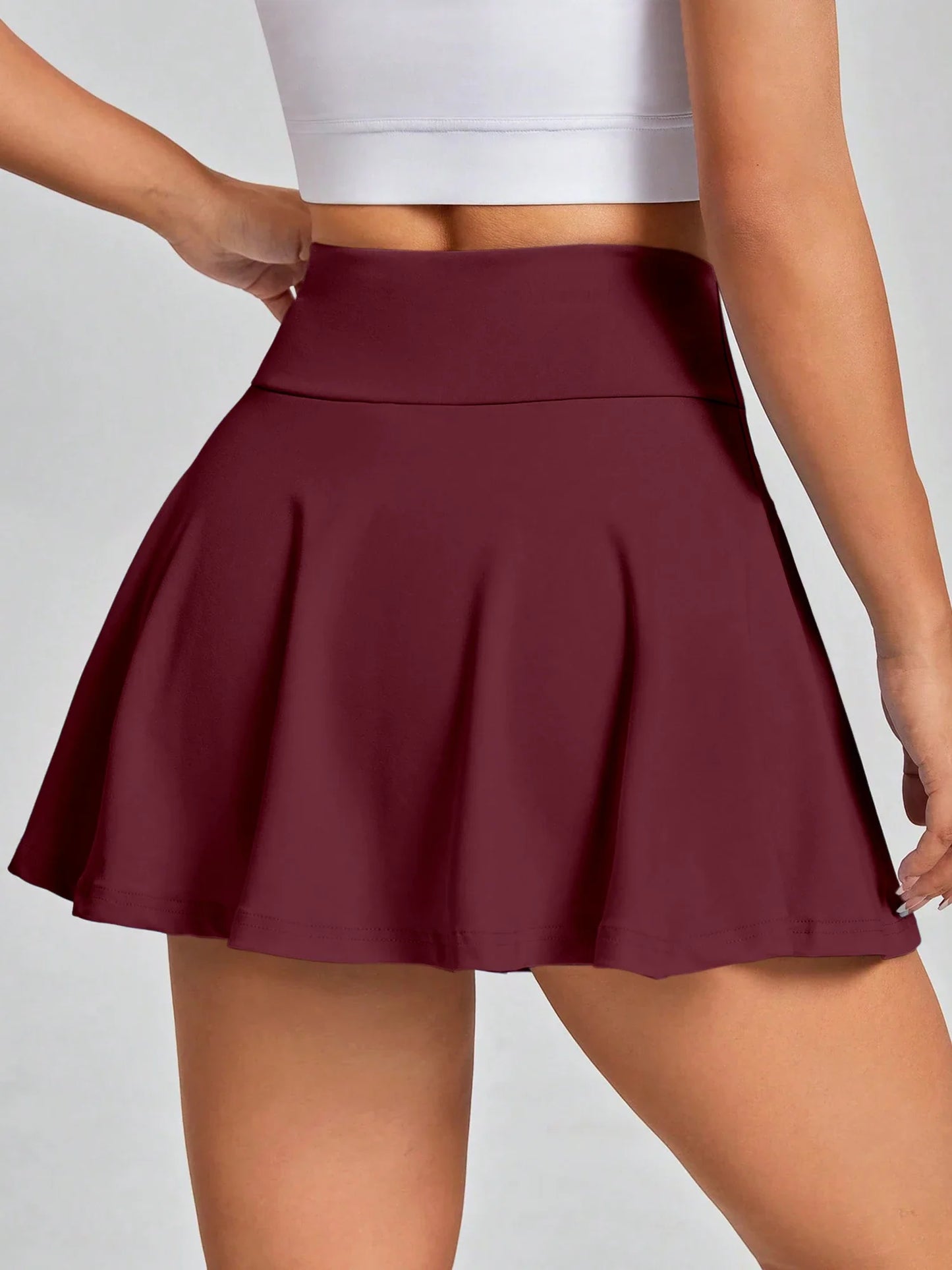 Professional Athletic Skort for Women High Waist Pleated Tear-Resistant Sweat-Wicking with Lining Anti-Wear for Outdoor Training