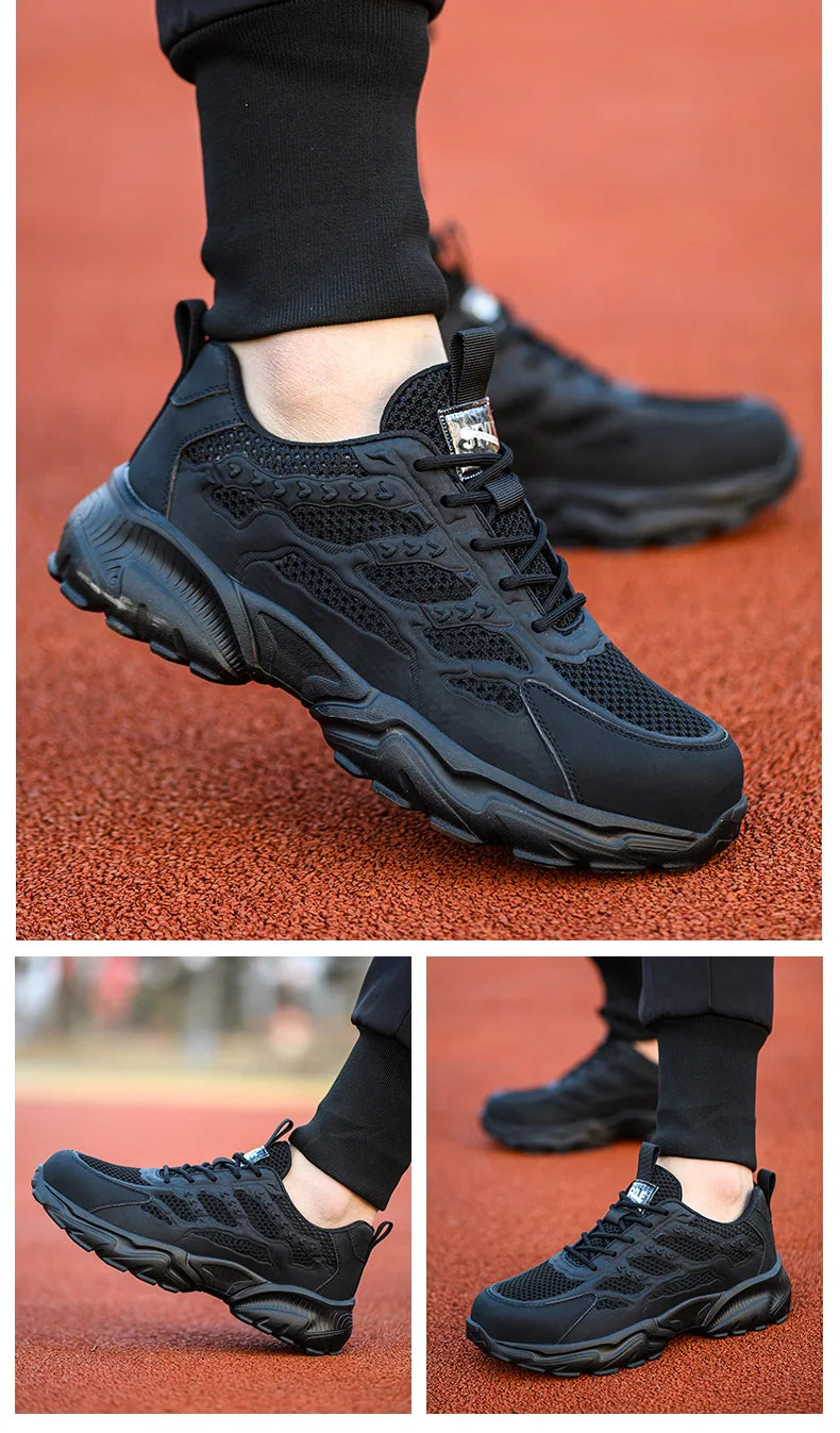 Summer Work Shoes with protection breathable Lightweight ShoesSteel Toe Shoes Men  Anti-smashing Industrial Safety Shoes